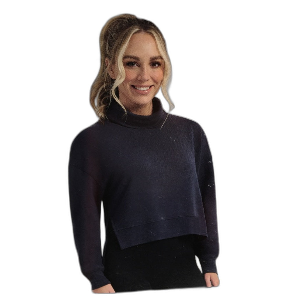 Crane Performance Funnel Neck Classic Soft Navy Sweater Jumper Top Size L NEW
