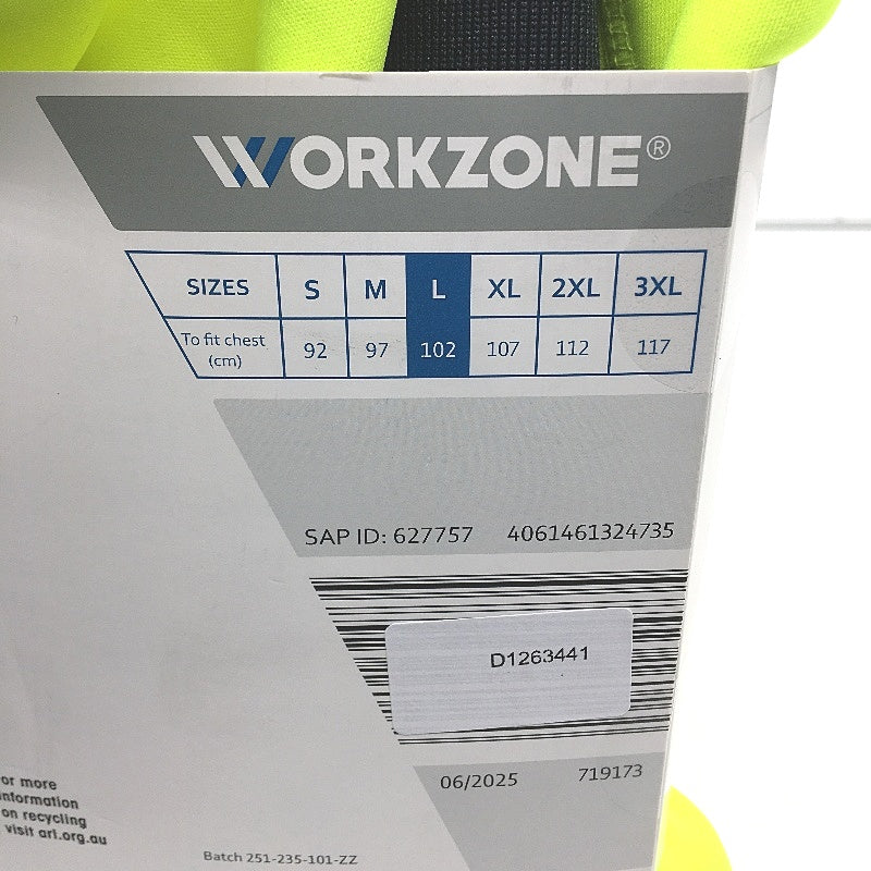 Workzone Water Repellant Hi-Vis Yellow & Navy Hoodie Jumper Mens Size Large NEW