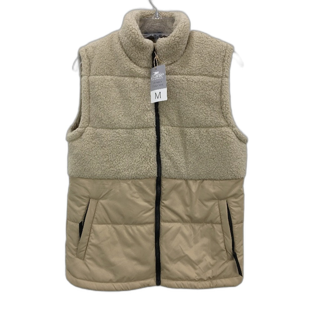 Crane Performance Tan Zip Up Sleeveless Sherpa Vest Ladies Size M NEW
