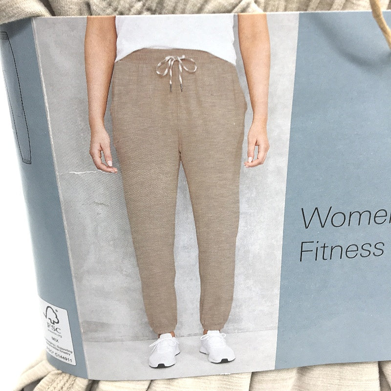 Crane Performance Womens Fitness Beige Lightweight Track Pants Size Large NEW