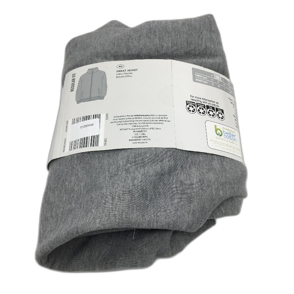 Westbay Grey Cotton Blend Hooded Sweat Zip Up Top Mens Size Medium NEW