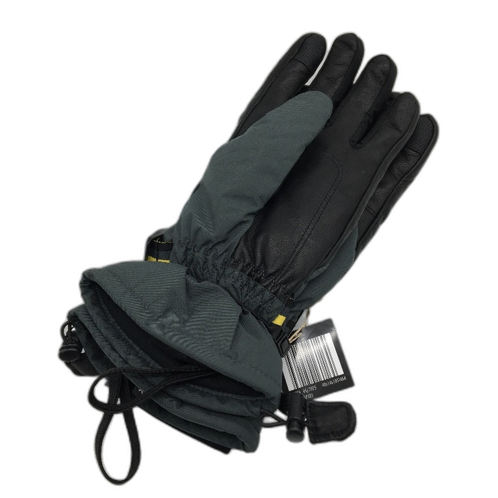 Crane Snow Premium Genuine Leather Palm Grey Charcoal Ski Gloves Mens Sze XL NEW