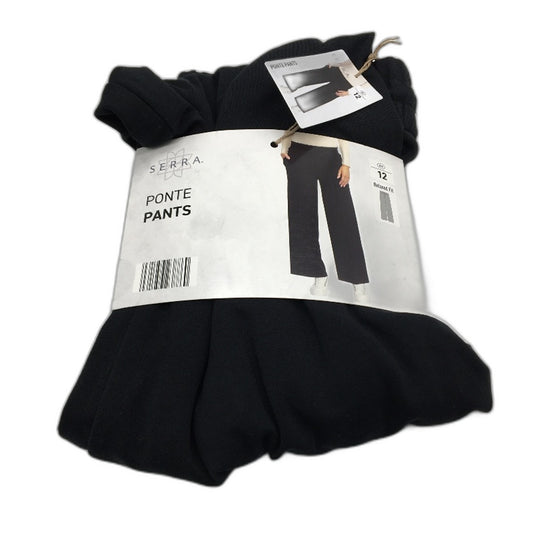 Serra Stretch Black Elastic Waist Relaxed Fit Ponte Pants Ladies Size 12 NEW