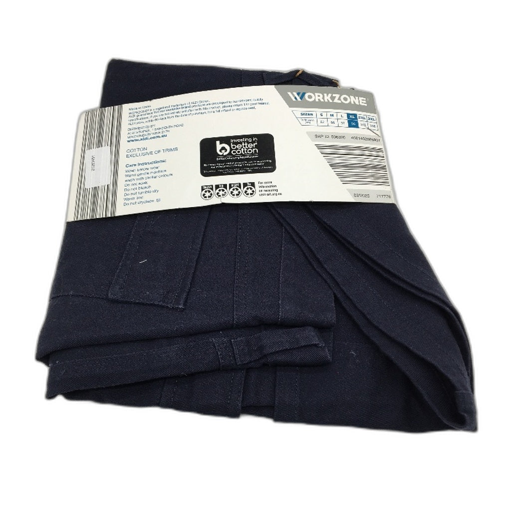 Workzone Navy Cotton Drill Cargo Work Shorts UPF 50+ Mens Size XL NEW