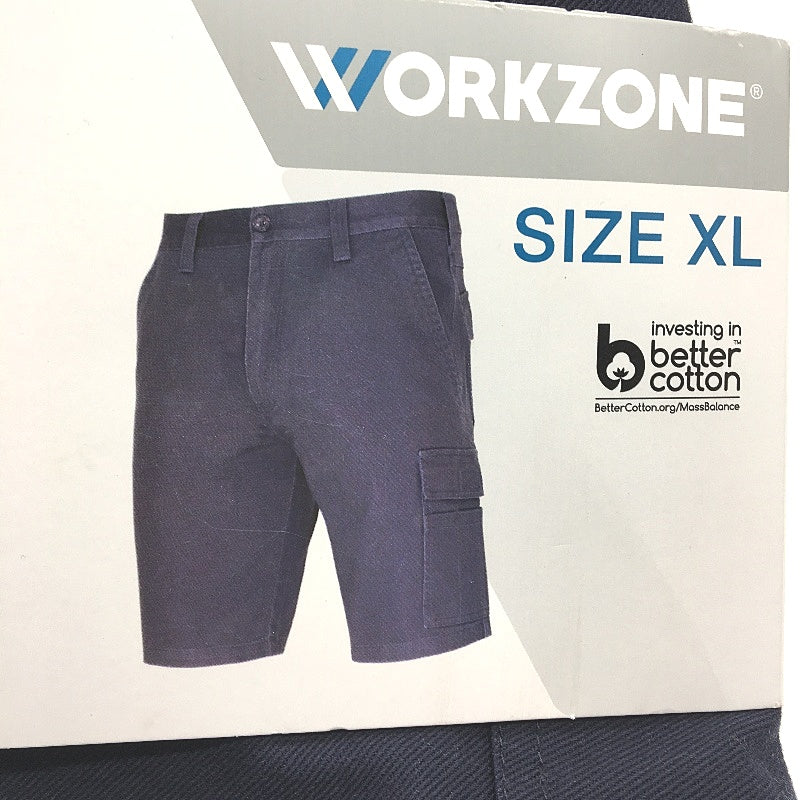 Workzone Navy Cotton Drill Cargo Work Shorts UPF 50+ Mens Size XL NEW