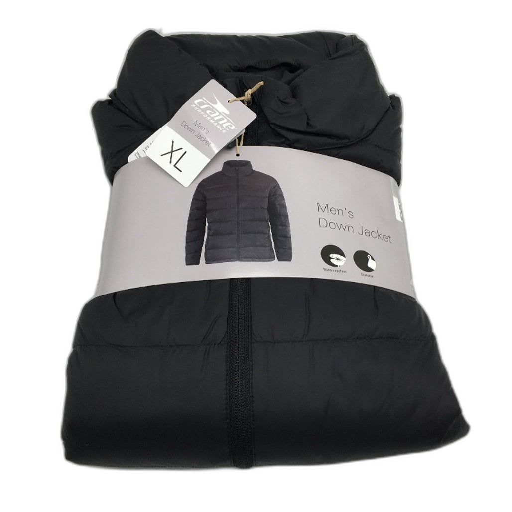 Crane Performance Black Lightweight Feather & Down Jacket Mens Size XL NEW