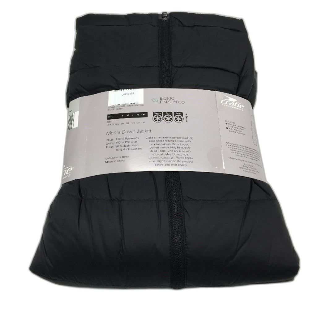 Crane Performance Black Lightweight Feather & Down Jacket Mens Size XL NEW