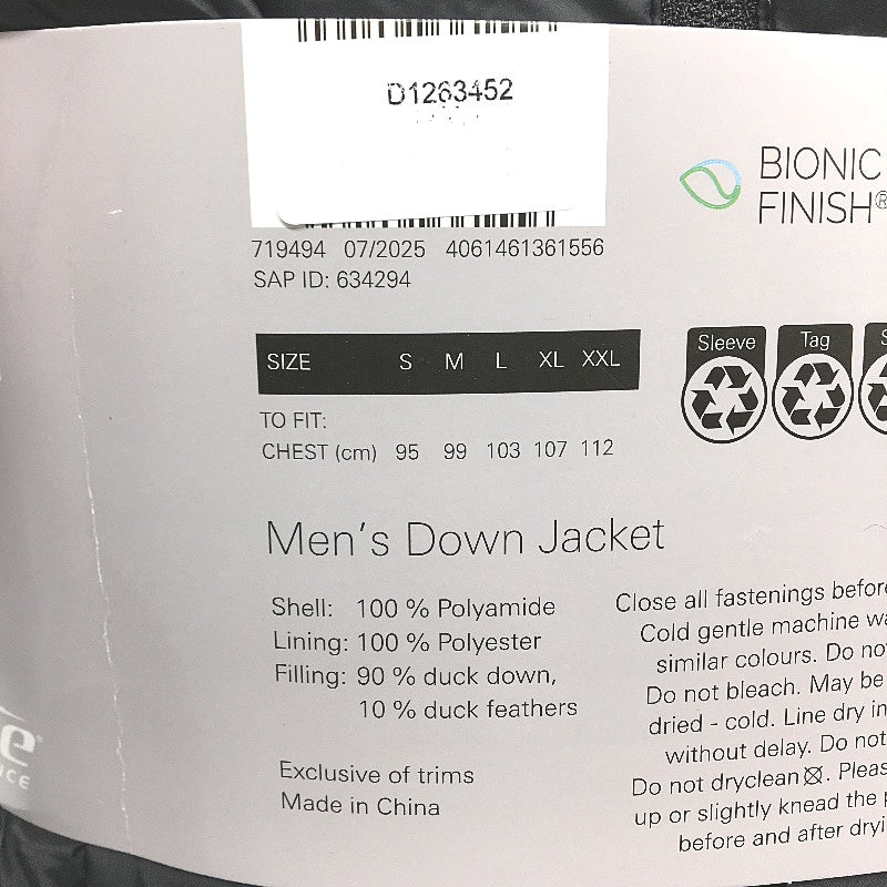 Crane Performance Black Lightweight Feather & Down Jacket Mens Size XL NEW