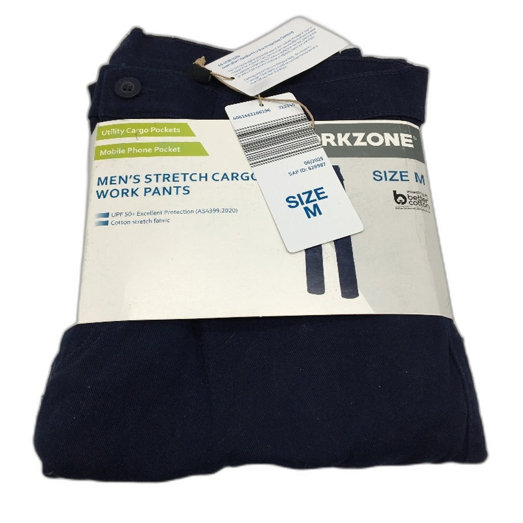 Workzone Navy Stretch Utility Pocket Cargo Work Pants UPF 50+ Mens Size M NEW