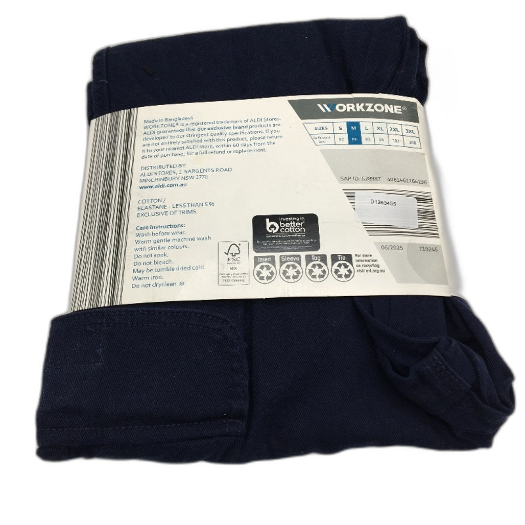 Workzone Navy Stretch Utility Pocket Cargo Work Pants UPF 50+ Mens Size M NEW