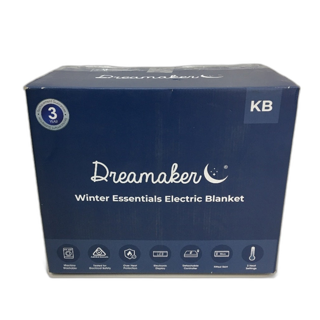 Dreamaker King Dual Control Winter Essential Electric Blanket 3 Heat Setting NEW