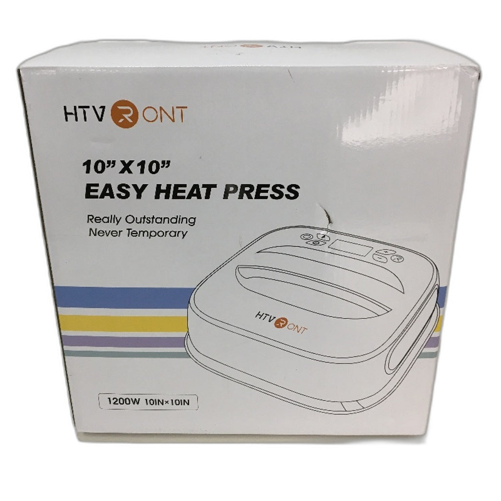 HTVRONT Portable Easy Heat Press Machine Adjustable Time & Temp 10x10 Inch 1200W