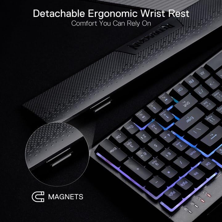 Redragon K515 Shiva 98 Key Wired RGB Membrane Keyboard Detachable Wrist Rest NEW