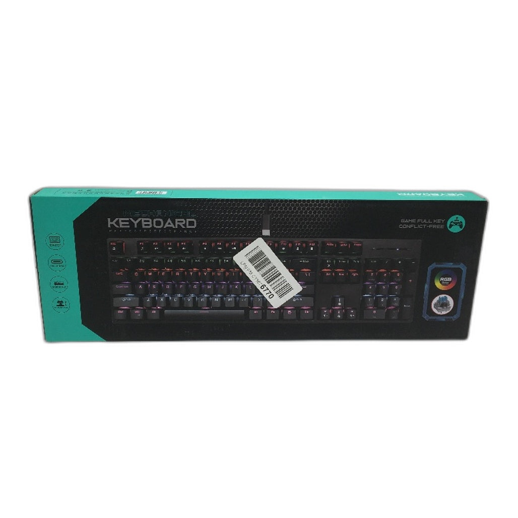 Kioom Mechanical Keyboard Blue Switches 104 Keys Ergonomic Fast Response NEW