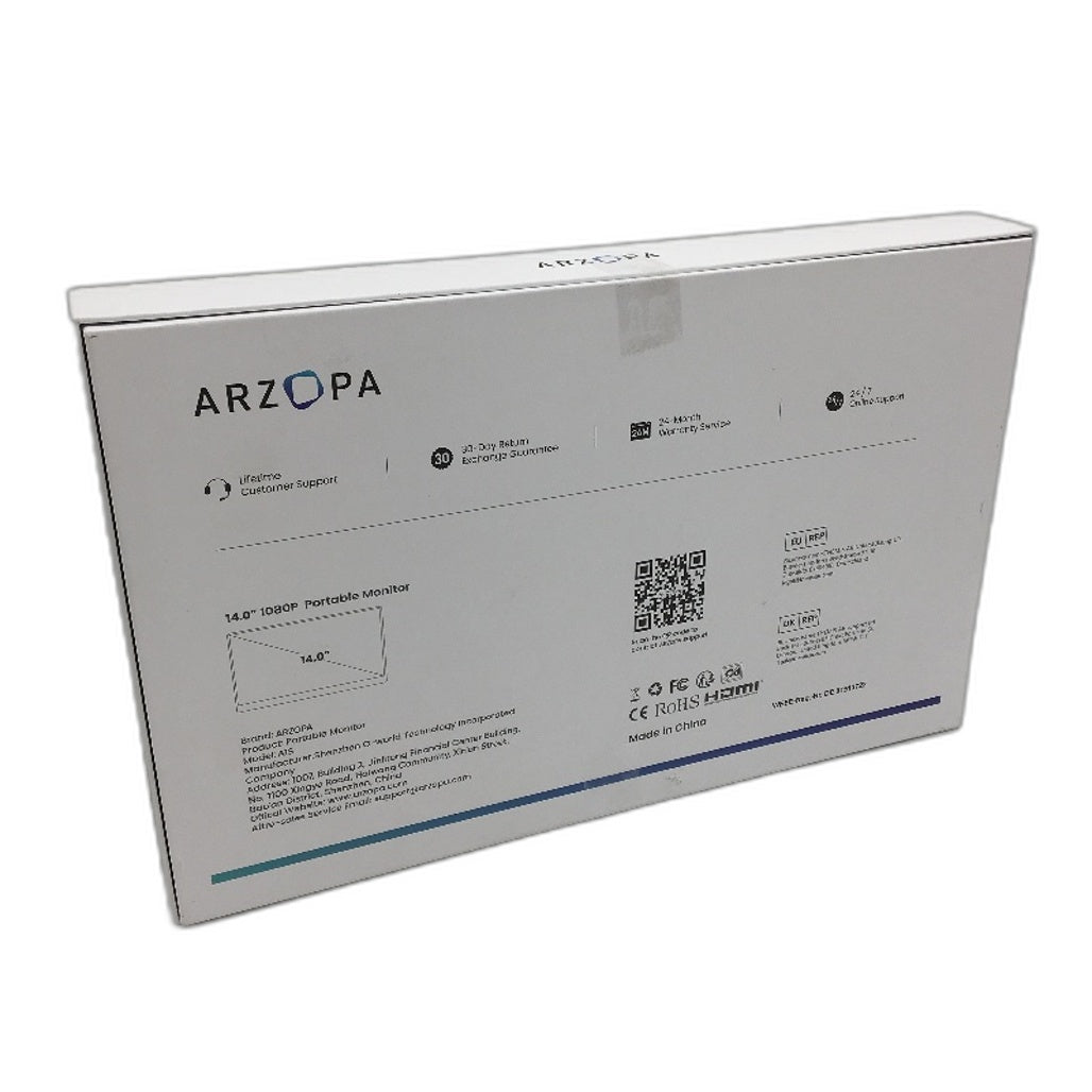 Arzopa A1S 14 Inch 1080P Portable Monitor Screen HDMI Type C NEW