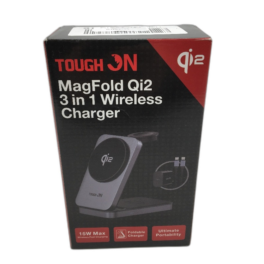 TOUGH ON Magfold Qi2 3 in 1 Wireless Charging Station Magsafe Compatible NEW