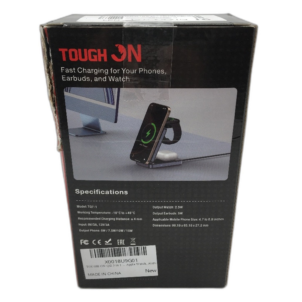 TOUGH ON Magfold Qi2 3 in 1 Wireless Charging Station Magsafe Compatible NEW