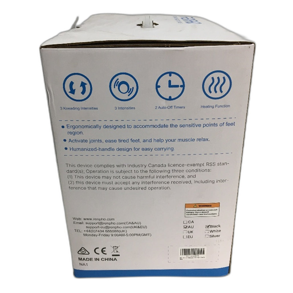 RENPHO RP-FM079R Foot Massager Machine Heat With Touch Panel & Remote 48W 12V 4A