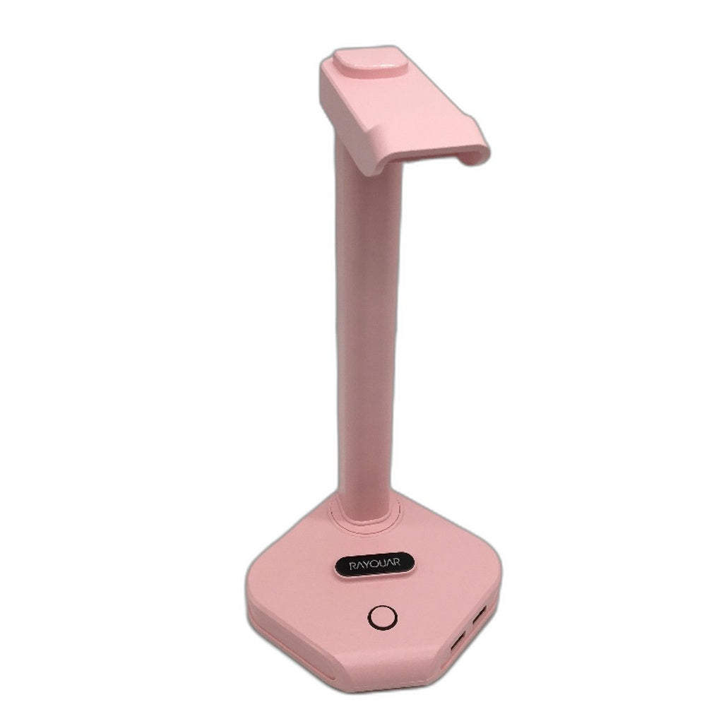 Rayouar RGB Headphone Stand Mobile Phone Holder Type C Charging Pink NEW