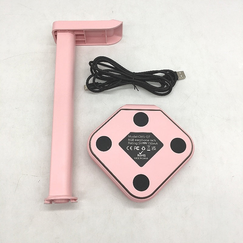 Rayouar RGB Headphone Stand Mobile Phone Holder Type C Charging Pink NEW
