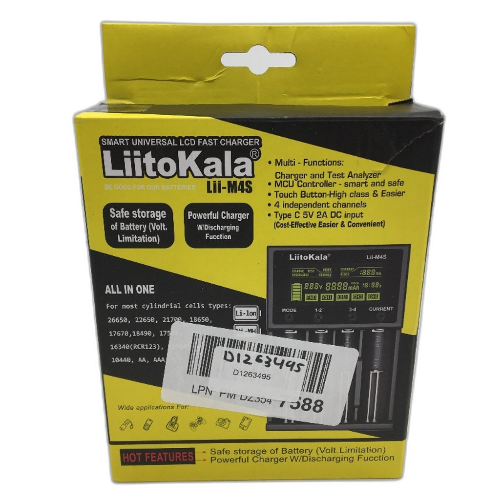 LiitoKala Smart Universal LCD Fast Charger Lii M4S 4 Channels Type C 5V 2A NEW