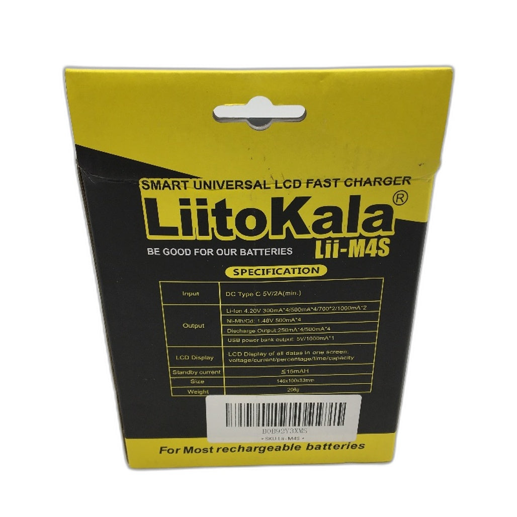 LiitoKala Smart Universal LCD Fast Charger Lii M4S 4 Channels Type C 5V 2A NEW