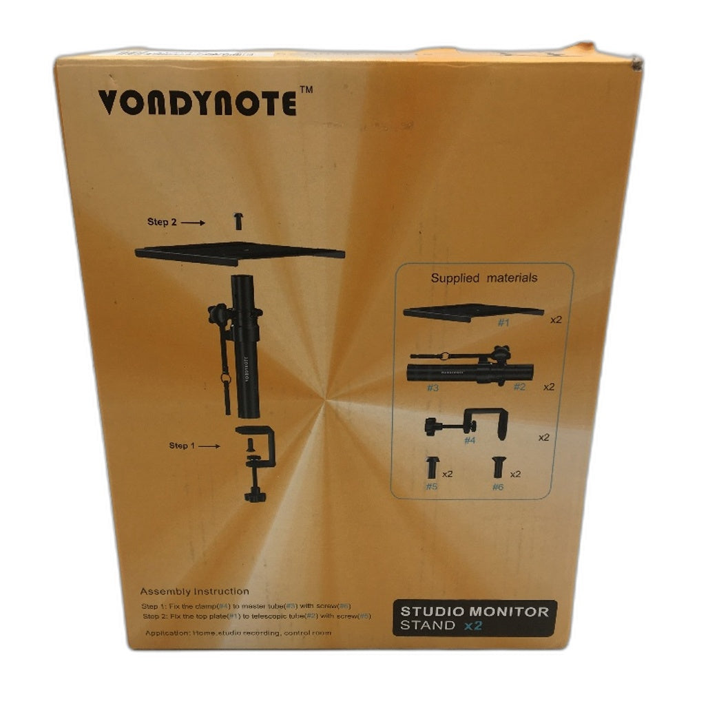 Vondynote 2 Studio Monitor Stands Lock Knob Safety Pin Adjustable Clamp NEW