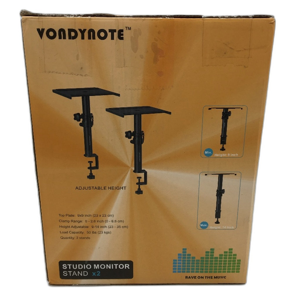 Vondynote 2 Studio Monitor Stands Lock Knob Safety Pin Adjustable Clamp NEW