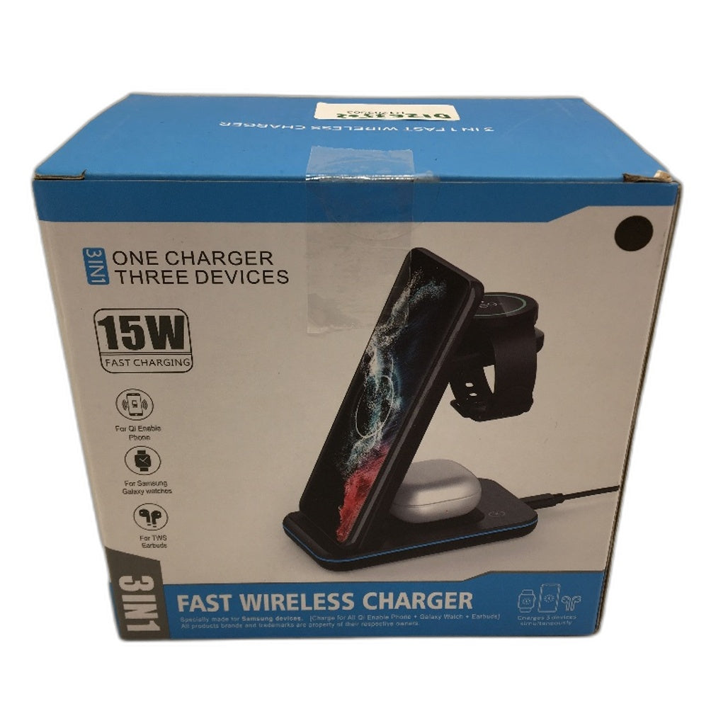 Fast 15W 3 In 1 Wireless Charger For Samsung Devices Type C Led Indicator NEW