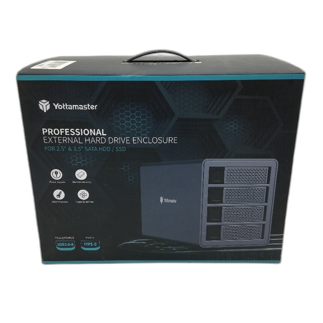 Yottamaster 4 Bay Professional External Hard Drive Enclosure FS4C3 USB C NEW