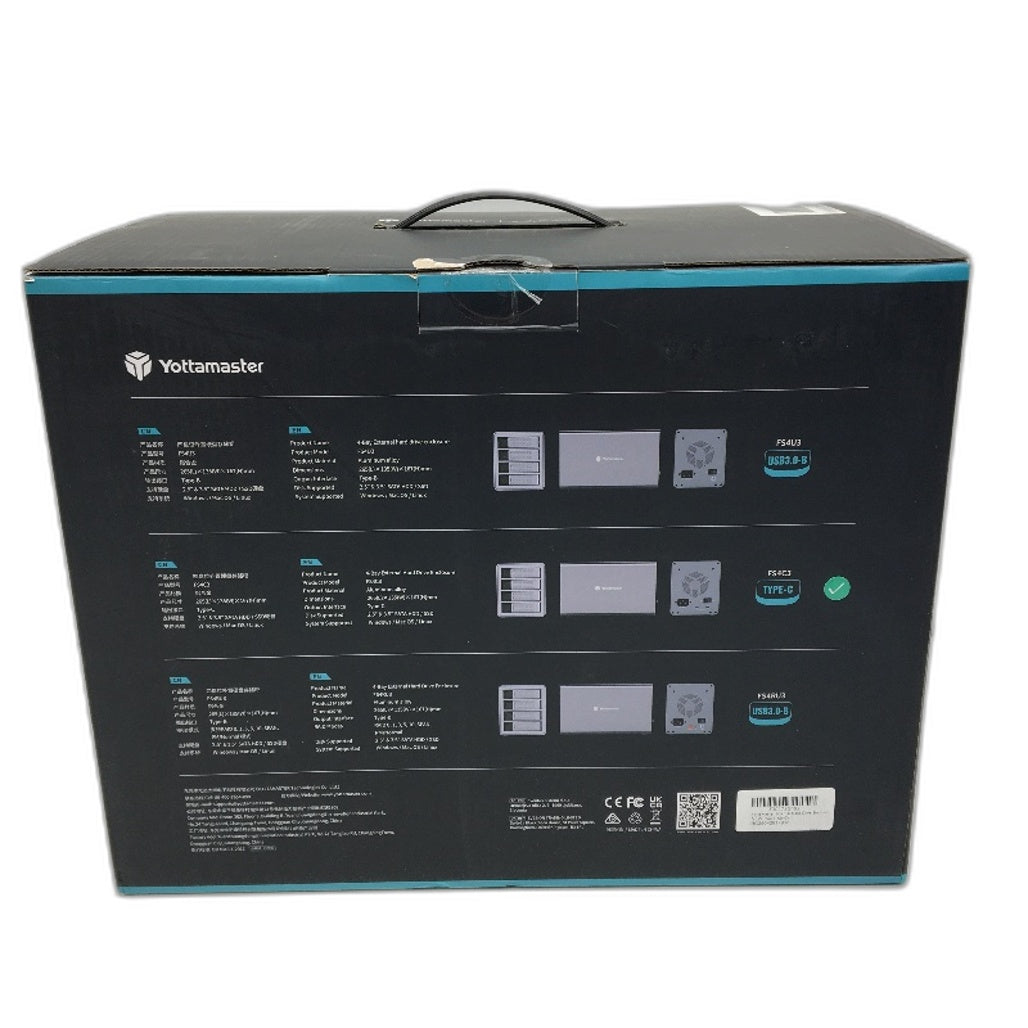 Yottamaster 4 Bay Professional External Hard Drive Enclosure FS4C3 USB C NEW