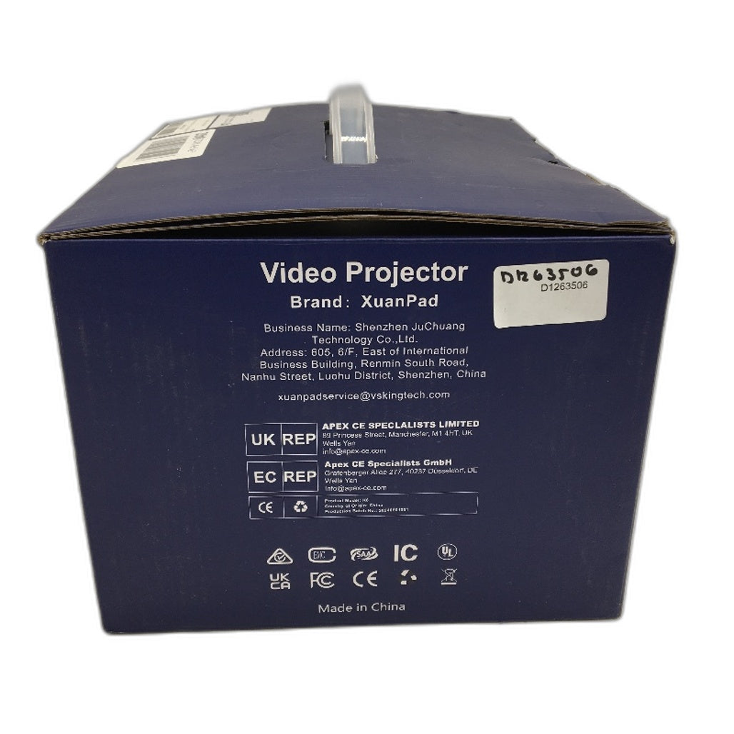 XuanPad LCD Projector K8 1080p HD Mini Home Theater Video Projector White