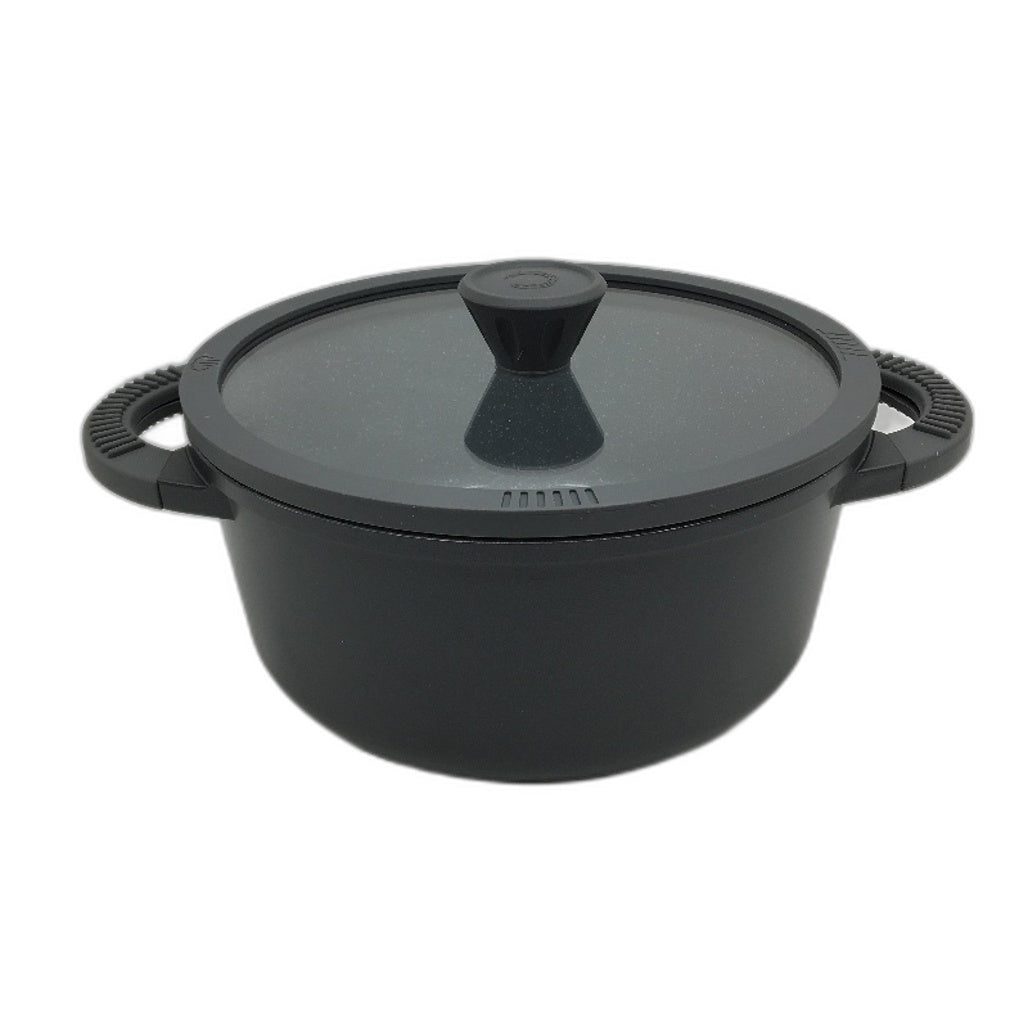 Crofton 28cm Die Cast Aluminium Pot  6,8L Heat Insulating Silicone Handles NEW