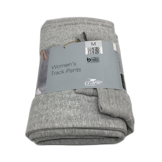 Crane Performance Mid Grey Straight Leg Cotton Blend Track Pants Ladies M NEW