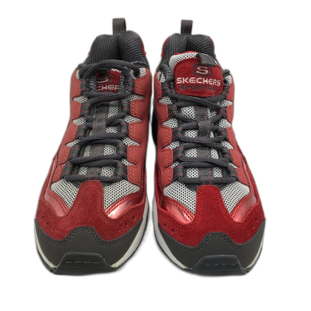 Skechers Sport Foil Energy Red Grey Sneakers Ladies Size EUR 38 US 8 25cm NEW