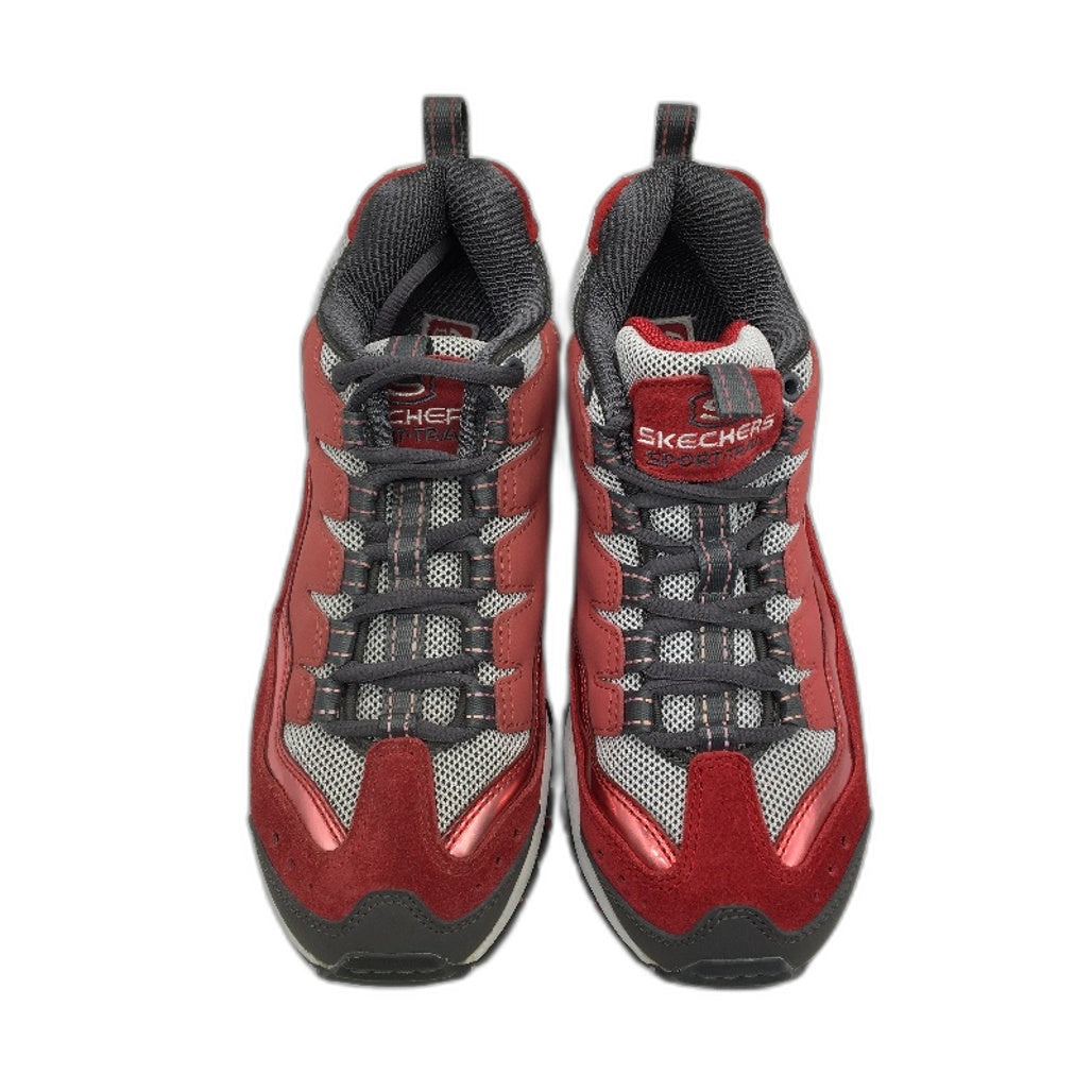 Skechers Sport Foil Energy Red Grey Sneakers Ladies Size EUR 38 US 8 25cm NEW