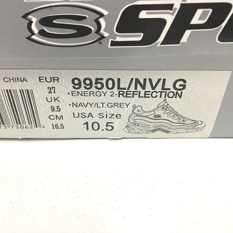 Skechers Sport Reflection Navy Grey Sneakers Kids Sze EUR 27 US 10.5 16.5cm DEMO