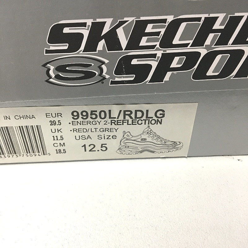 Skechers Sport Reflection Red Grey Sneakers Kids Sze EUR 29.5 US12.5 18.5cm DEMO