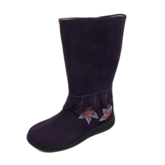 Kenzo Junior Myrtille Grape Embroidered Zip Up Boots Kids US 12 EUR 29 18cm NEW