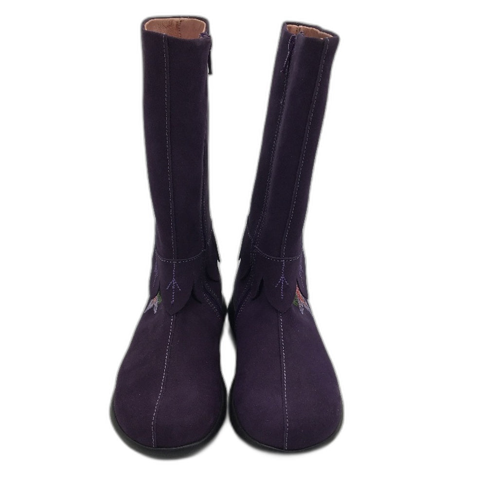 Kenzo Junior Myrtille Grape Embroidered Zip Up Boots Kids US 13.5 EUR31 19cm NEW