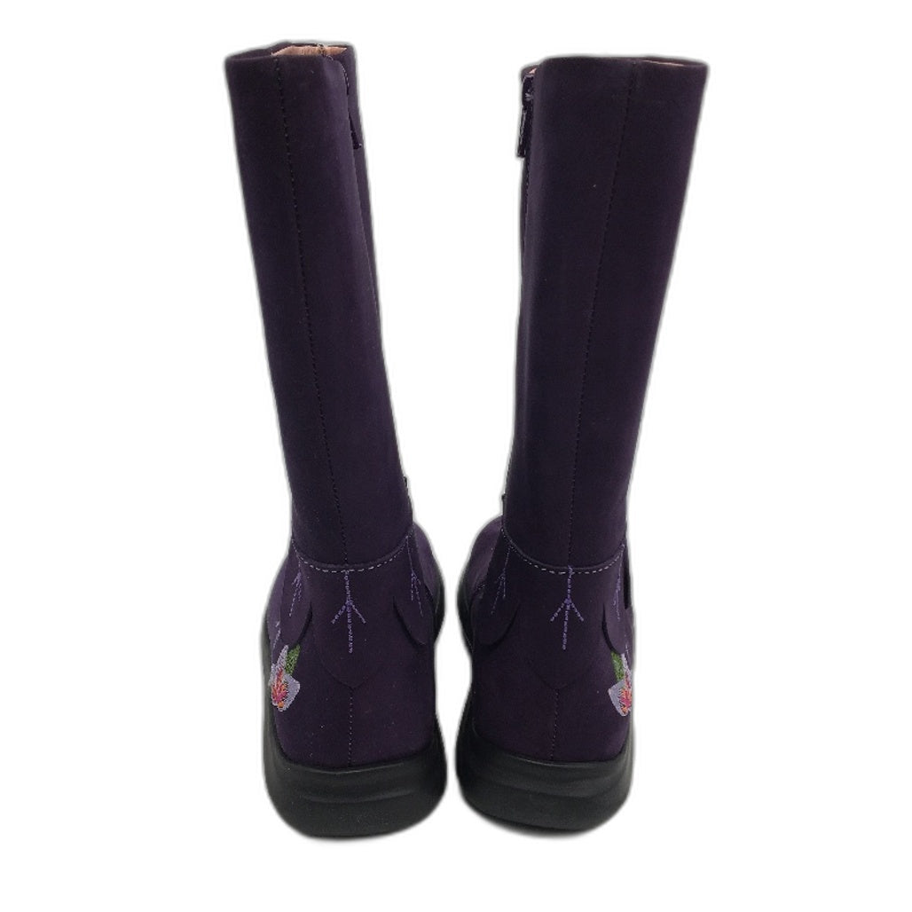 Kenzo Junior Myrtille Grape Embroidered Zip Up Boots Kids US 13.5 EUR31 19cm NEW