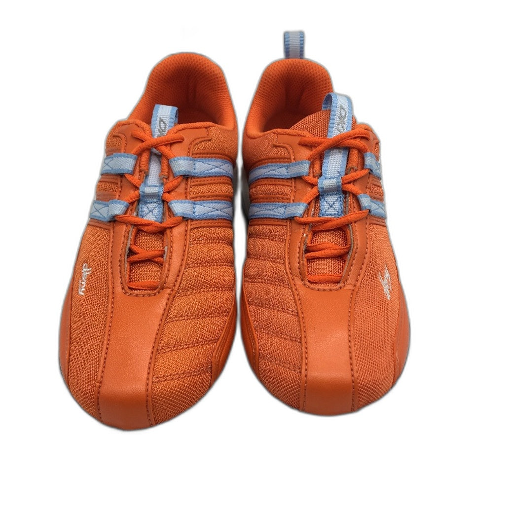 DKNY Basic Orange Mesh Blue Accent Lace Up Sneaker Shoe Youth Size 3 22cm NEW