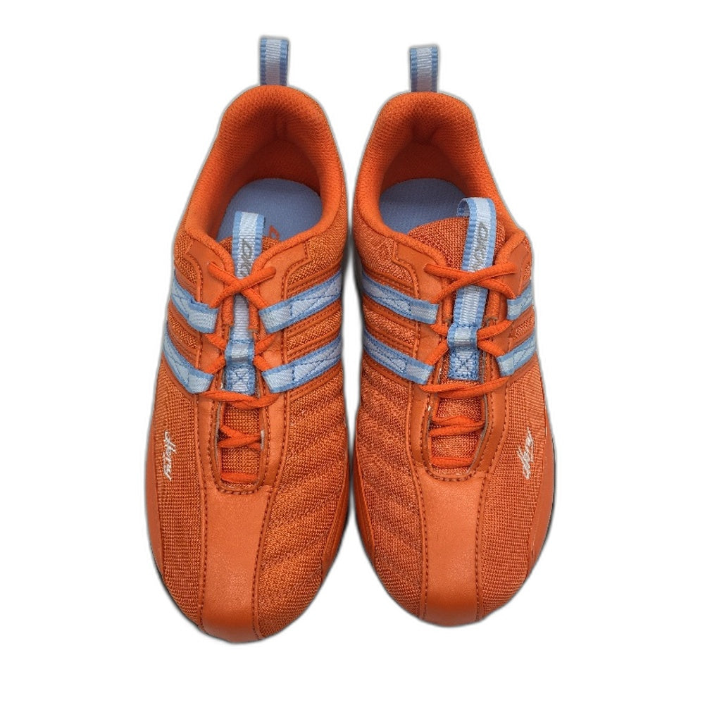 DKNY Basic Orange Mesh Blue Accent Lace Up Sneaker Shoe Youth Size 3 22cm NEW
