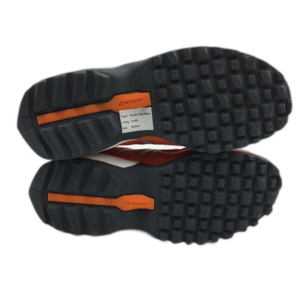 DKNY Basic Orange Mesh Blue Accent Lace Up Sneaker Shoe Youth Size 3 22cm NEW