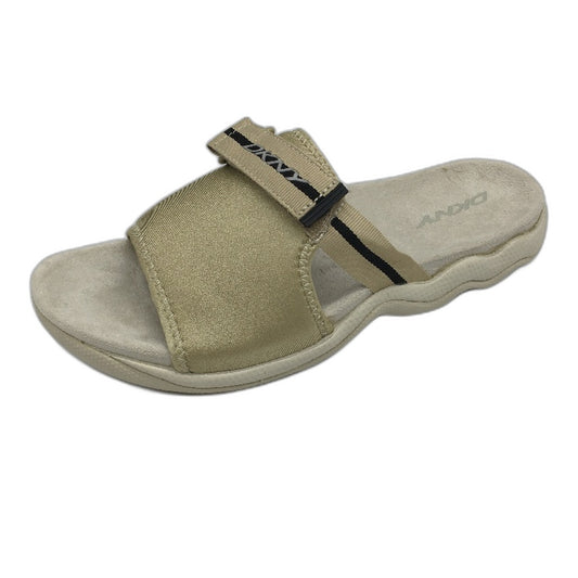 DKNY Mulberry Lycra Gold Beige Tea Slide Slip On Sandal Shoe Ladies Size 10 NEW