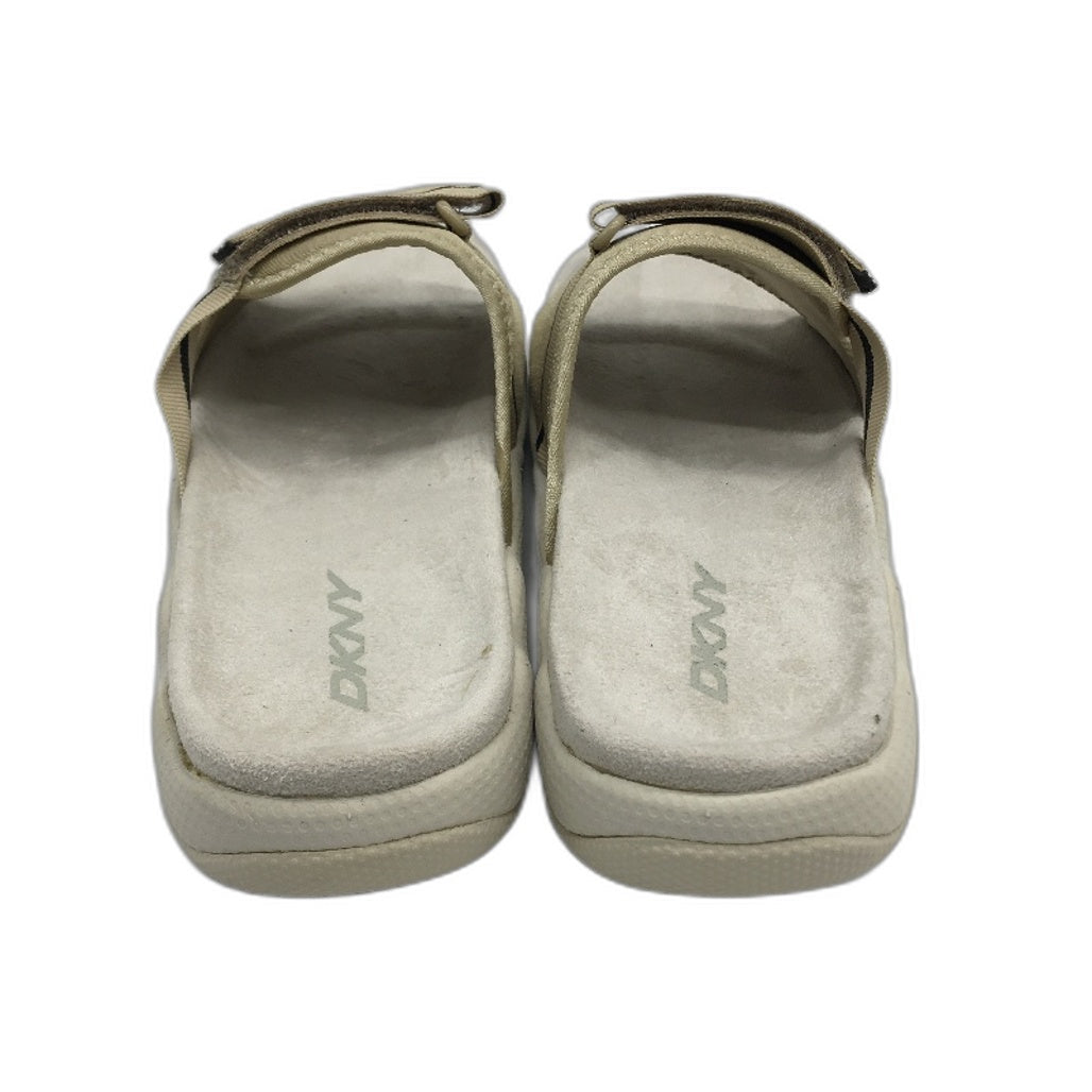 DKNY Mulberry Lycra Gold Beige Tea Slide Slip On Sandal Shoe Ladies Size 10 NEW