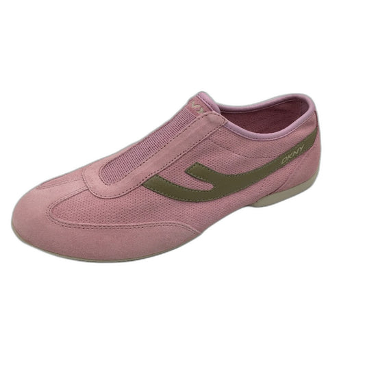 DKNY Pink & Tan Leather Lex Slip On Casual Sneaker Shoe Ladies Size US 10 NEW