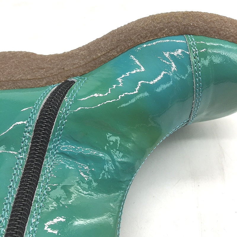 Dolce & Gabbana Junior Green Leather Girls Zip Up Boots Size US 12 EUR 29 DEMO