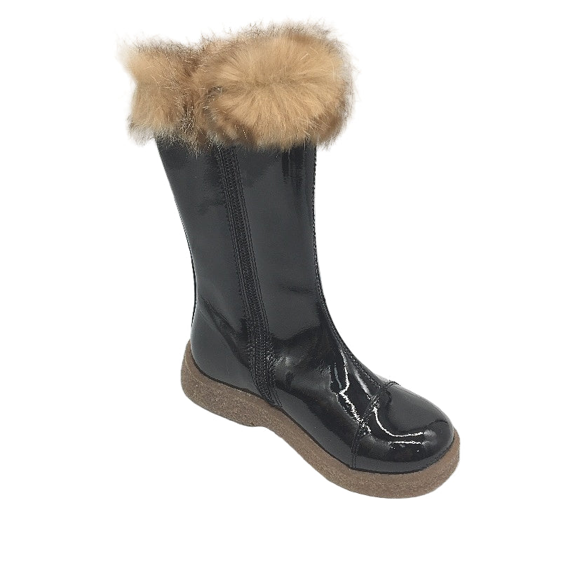 Dolce & Gabbana Junior Black Leather Girls Zip Up Boots Size US 10.5 EUR 27 NEW