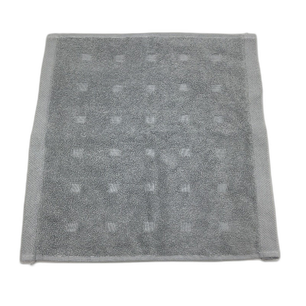 Kirkton House 10 Piece Silver Grey Square Patterned Luxe Face Washers Pack NEW